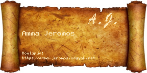 Amma Jeromos névjegykártya